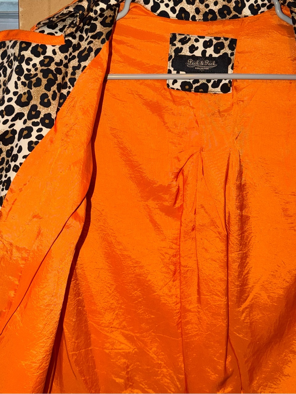 Vintage Leopard Print Jacket with Orange Trim - Picture 3 of 9